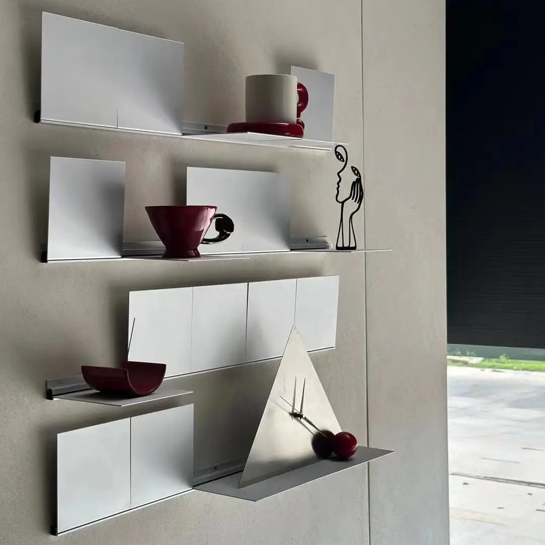 Wall foldable shelf wall aluminum alloy baffle wall hanging Bauhaus display stand decorative stand