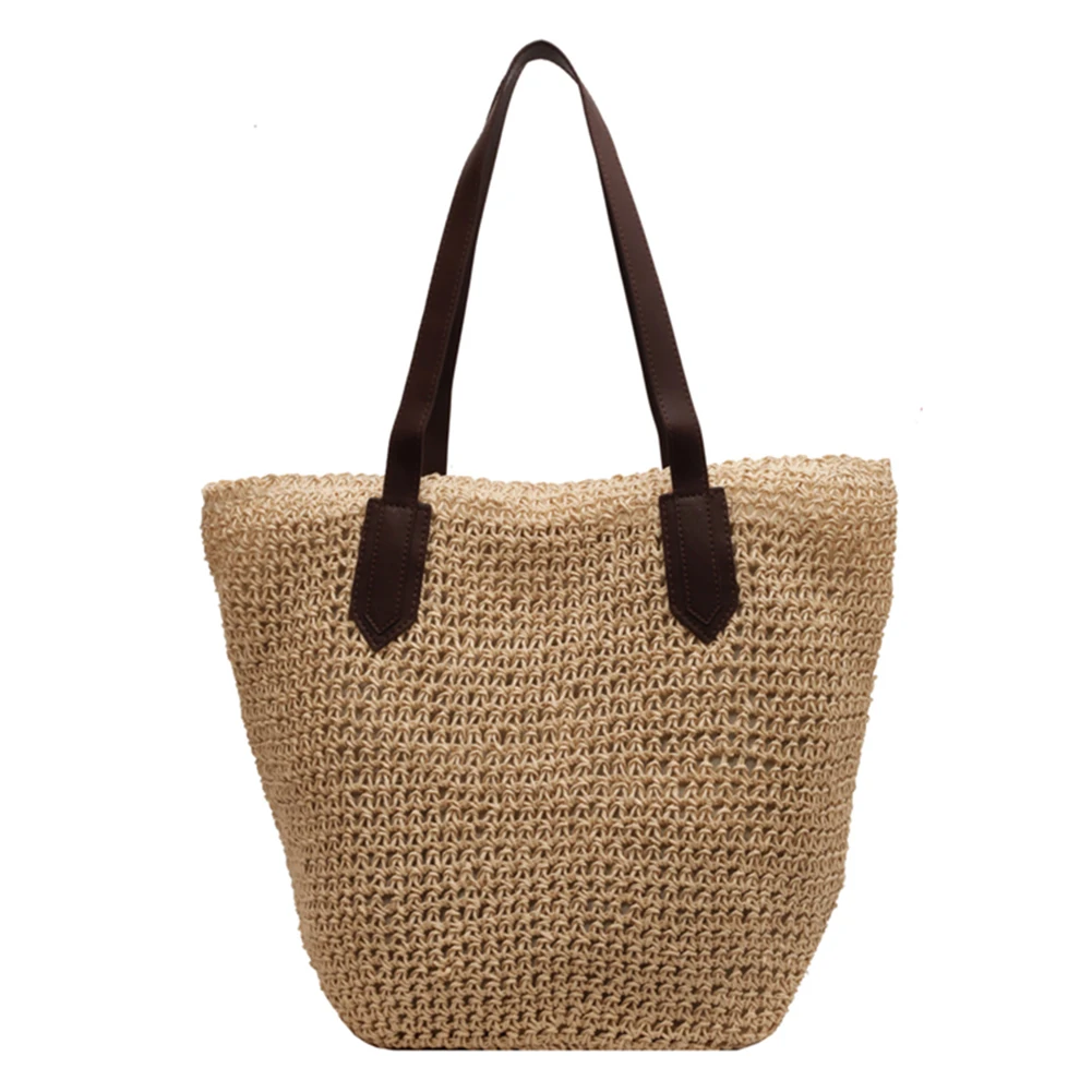 

Women Handbag Solid Straw Underarm Bag Bohemian Woven Armpit Bag Summer Beach Casual Crochet Tote Bag Shopping Bags