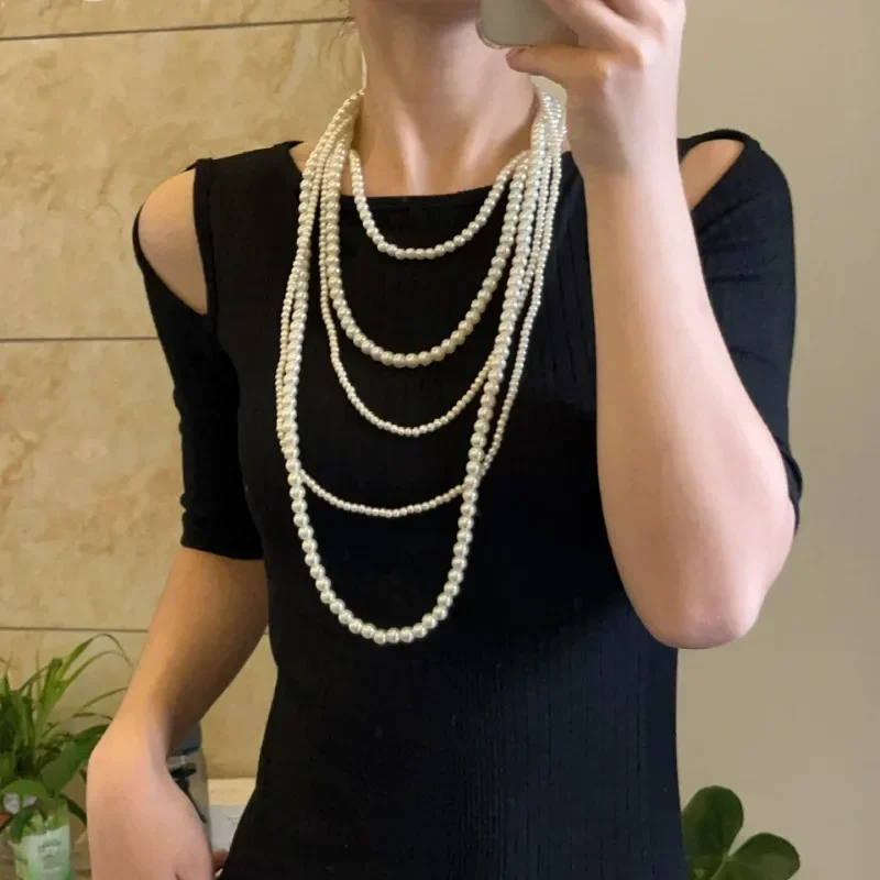 Bohemian Style Imitation Pearl Multi-layered Women\'s Necklace Fashionable Sweet Romantic Party Pendant For Women Fashion Jewelry