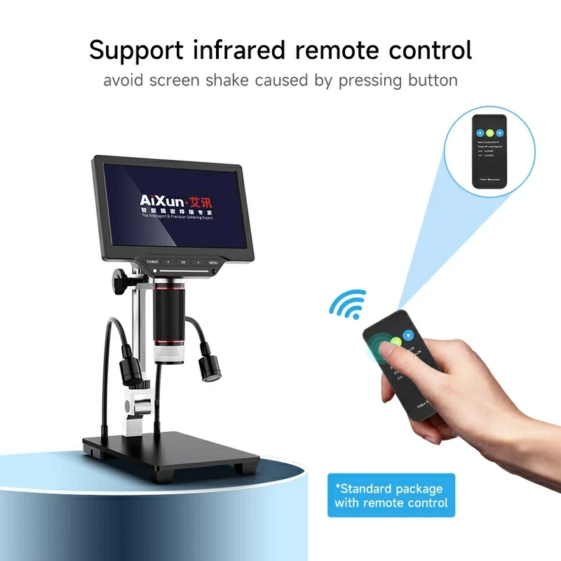 JC AIXUN-DM21 Electronic Digital Microscope with Multimeter Measurement, Large Screen Display for BGA Soldering Tool, 7 in