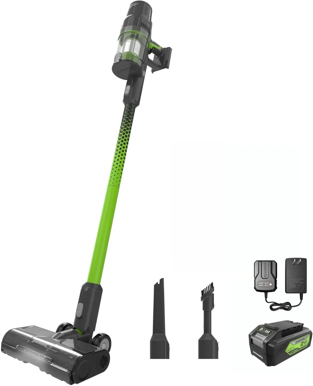 24V Brushless Stick Vacuum, Lightweight, Handheld, Pet, Anti-Allergen HEPA Filtration, Hard Floor, Carpet, Car, 4Ah