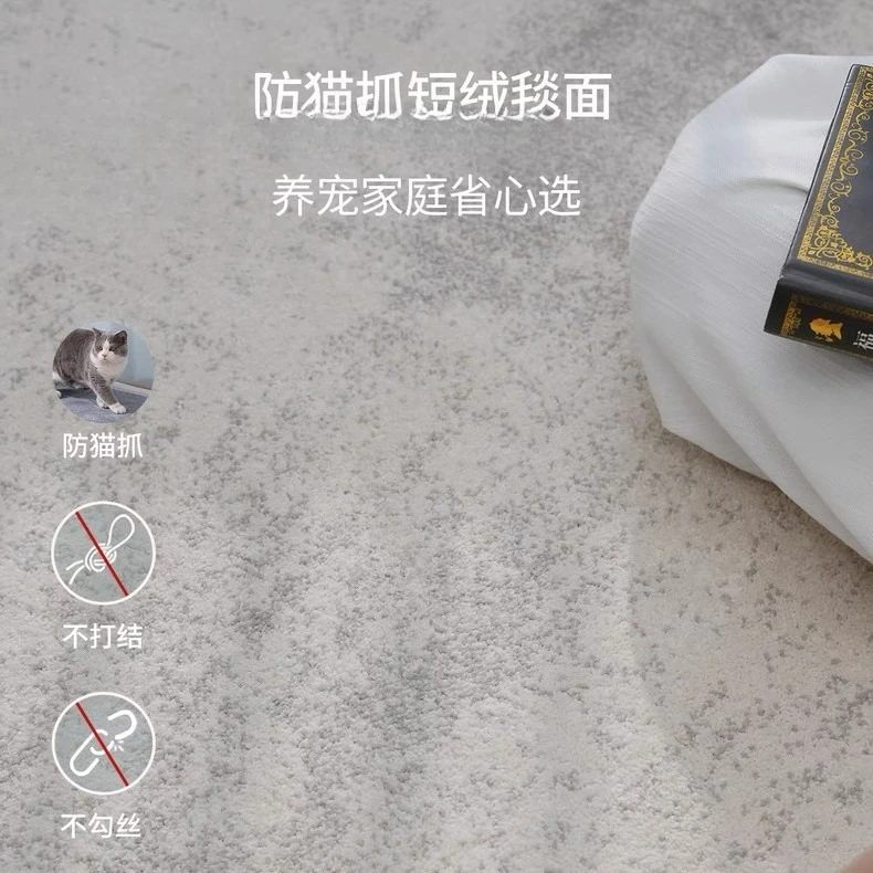 Glue-free plain color advanced carpet waterproof and bacteriostatic modern simple Italian light luxury