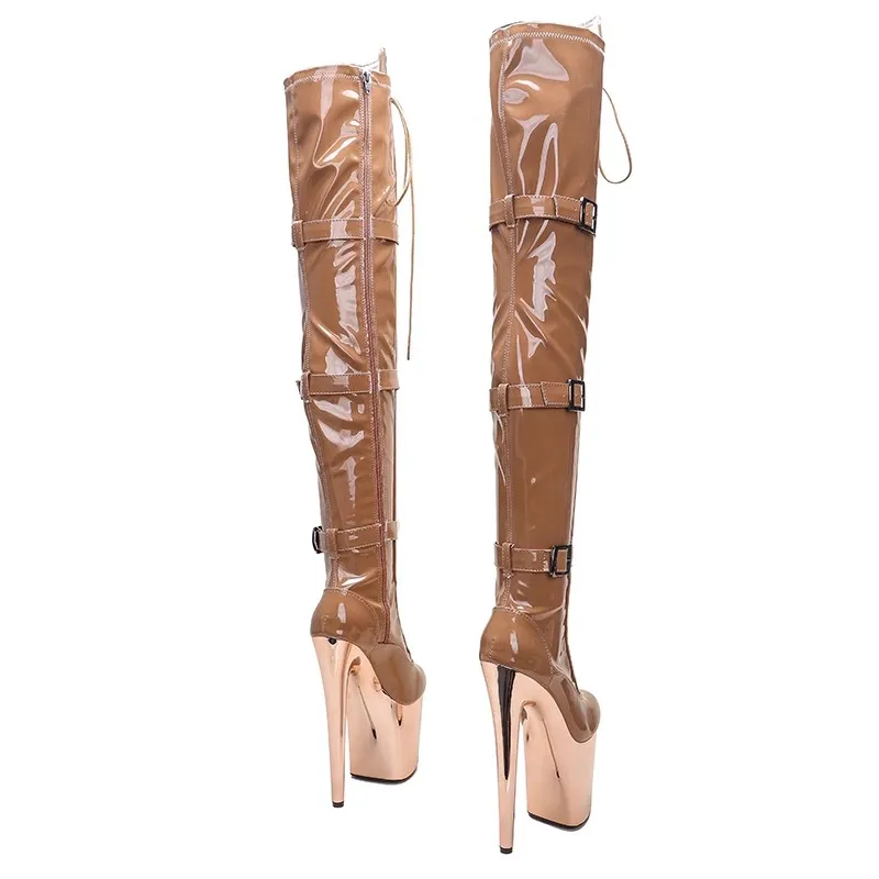 LAIJIANJINXIA New 20CM/8Inch PU Upper Women's Platform Party High Heels Modern Over The Knee Boots Pole Dance Shoes 067