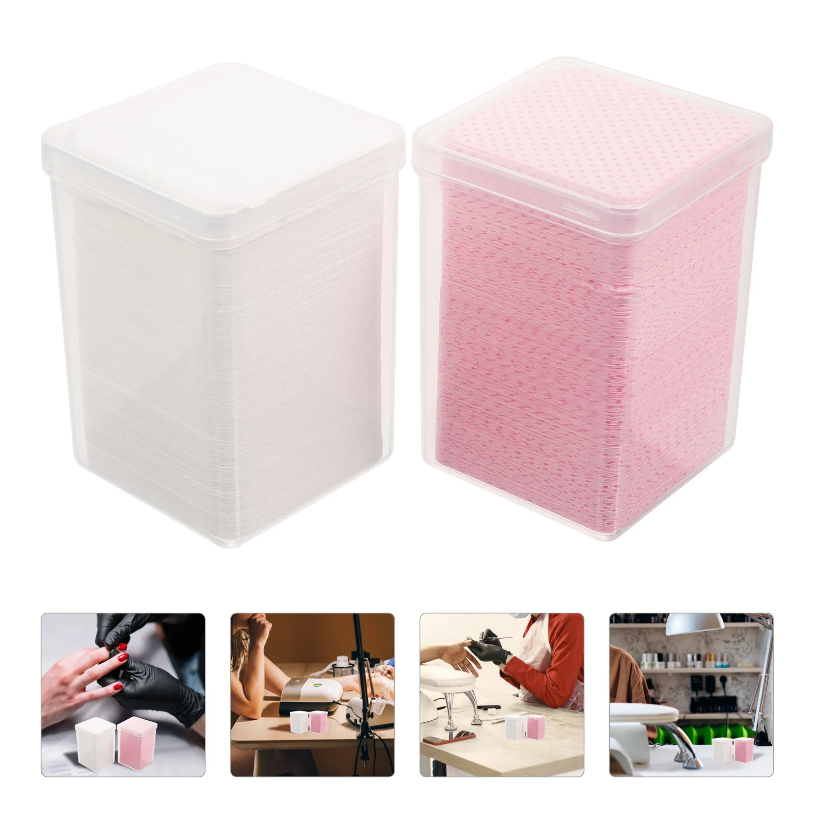 

2 Boxes Nail Wipes for Gel Nails Lint Free with Quick Removal Design Essential Manicure Cleaning Pad for Eyelash Glue Bottle