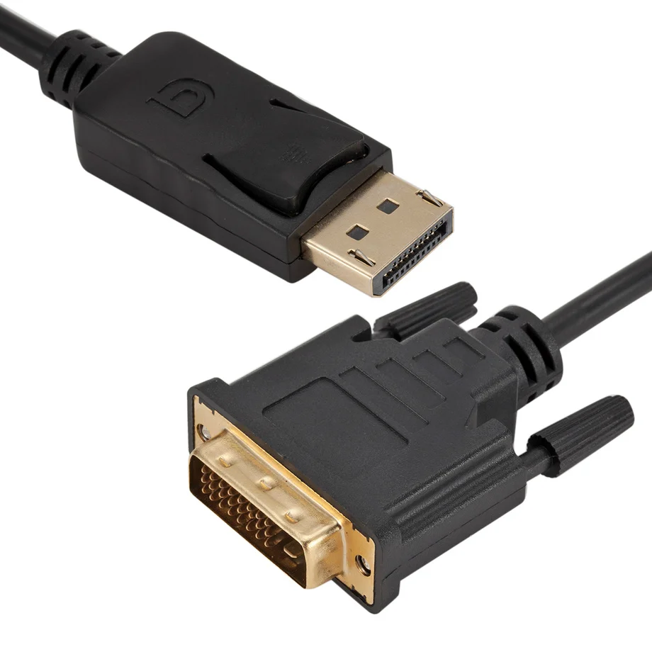 Displayport do DVI Adapter do kabla 1.8m DP do DVI połączenia konwerter HD 1080P wtyczka podłączenie męska do męskiej do telewizora HDTV PC