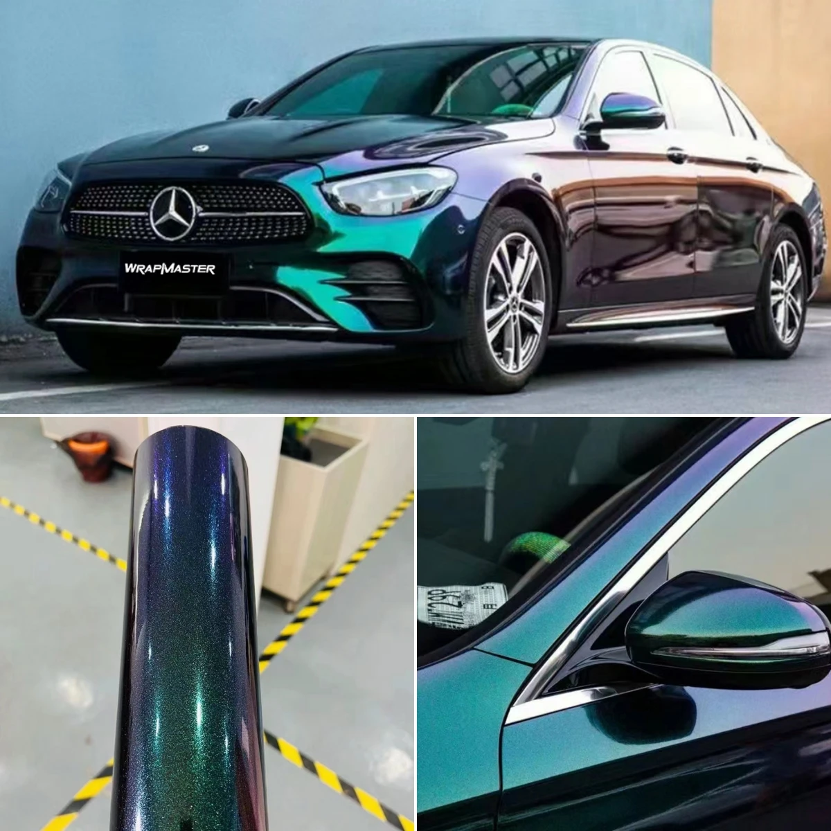Car Wrap removable Stretchable Auto Vinyl Bubble-Free Car Body Film Easy to Install Premium PET Diamond Green Purple