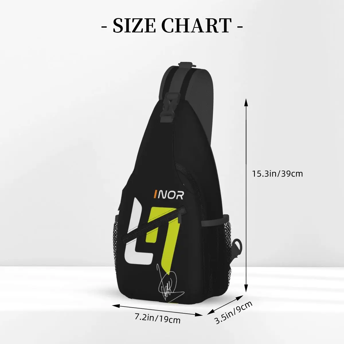 Lando Norris Autocoureur Motorsport Kleine Sling Bags Borst Crossbody Schouderrugzak Reizen Wandelen Dagrugzakken Patroontas