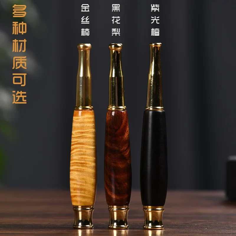 Pear blossom solid wood rod cigarette holder high-quality Reduce Tar Removable to Clean Tobacco Filter Smoking Accessories