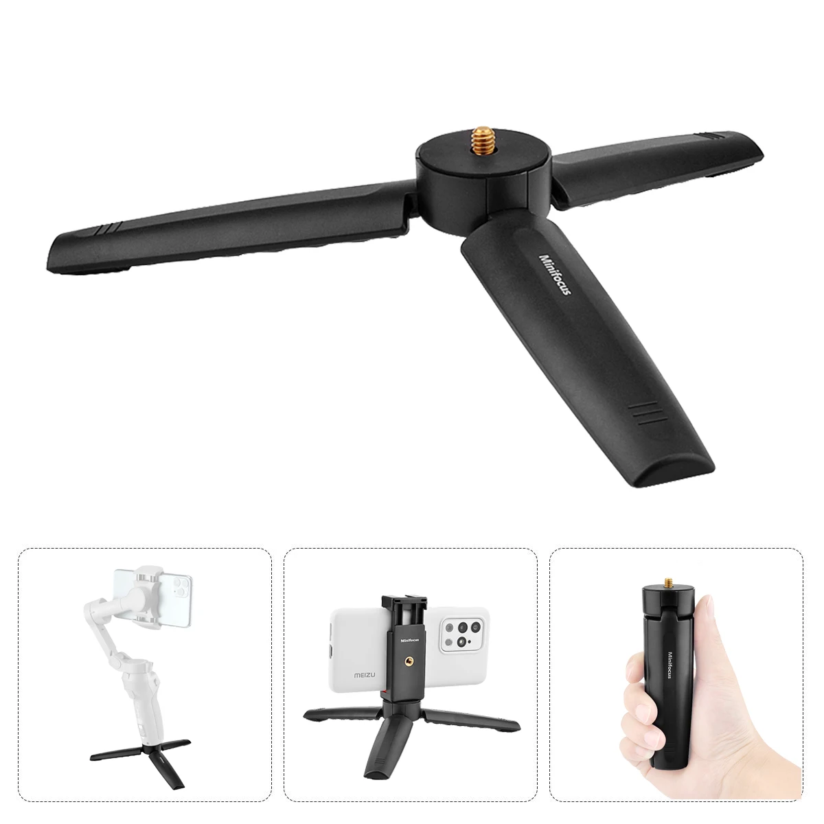 Mini Tripé Handheld Monopod Mount para Celular ILDC DSLR Camera para DJI OSMO Mobile 4 3 2 OM Smooth 4 Gimbal Handle Vlog Grip
