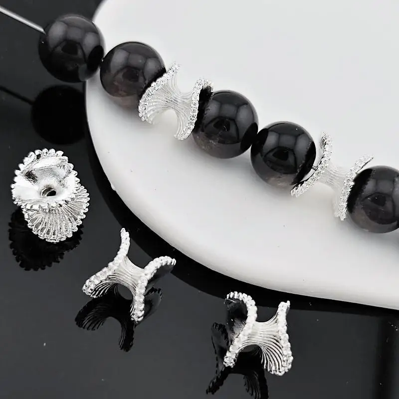 Alloy Wave Spacer Beads 10 Pieces Smooth Edge for DIY Bracelet Necklace Jewelry Making Handmade Anklet Craft Accessories