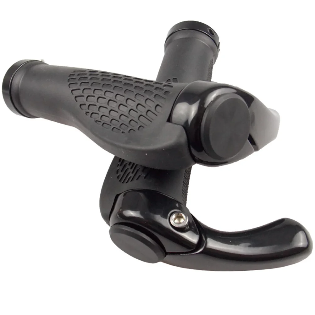 زوج واحد من ملحقات مقبض مقود الدراجة الجبلية المتينة، قفل ألومنيوم عالي الجودة، تصميم غير قابل للانزلاق باللون الأسود #6