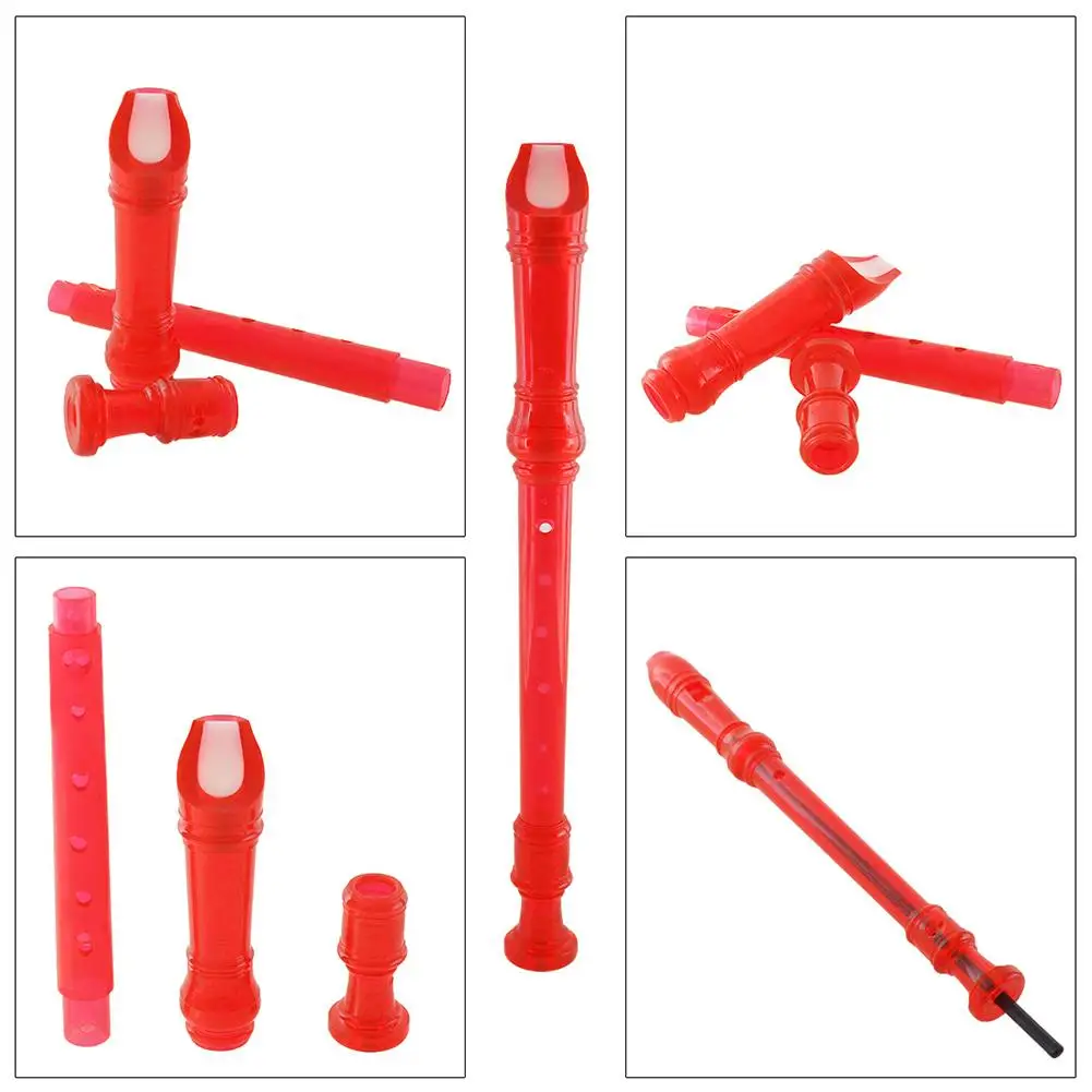 YOUZI ABS Soprano Recorder Instrument Detachable 8 Holes ABS Descant Recorders With Cleaning Rod For Beginners Kids Student