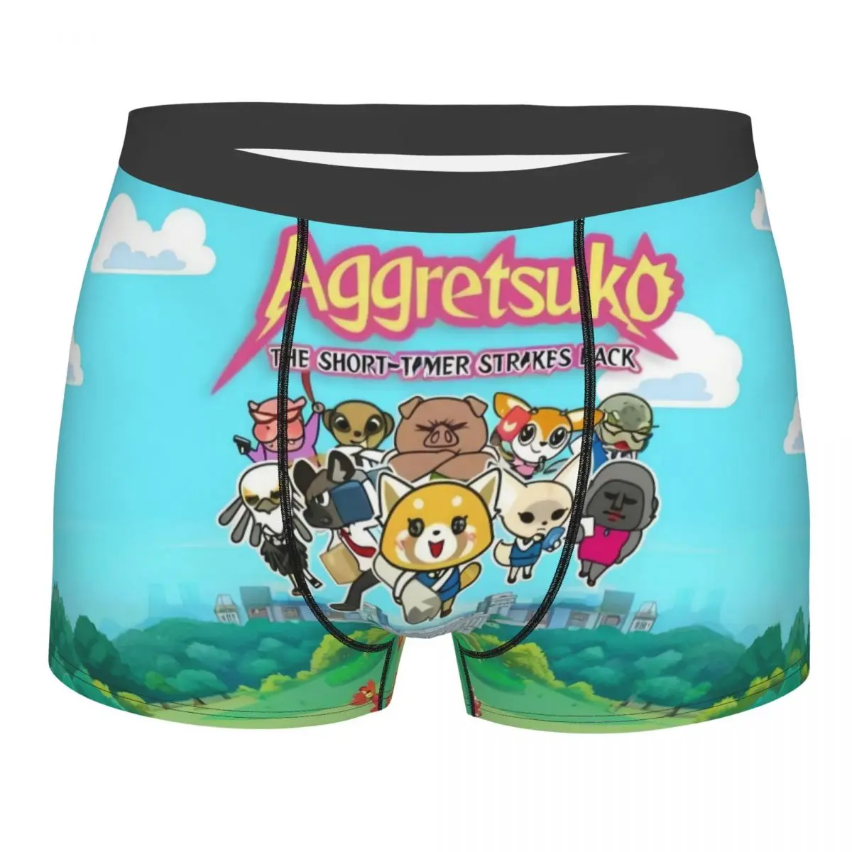 

Custom Male Funny Japan Anime Aggretsuko Cartoon Underwear Boxer Briefs Soft Shorts Panties Underpants