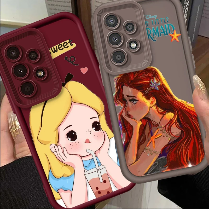 Disney Princess Cute For Samsung A73 A71 A54 A53 A52 A51 A33 A32 A21S A14 A13 A12 A03 A04 A05 5G Eye Ladder TPU Phone Case