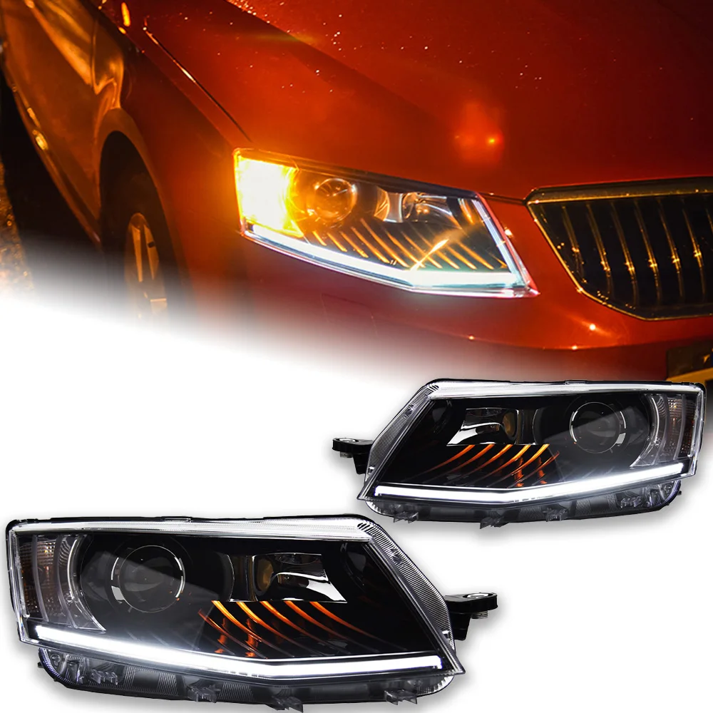 Reflektor AKD do stylizacji samochodu do reflektorów Skoda Octavia 2015-2017 Octavia A6 LED reflektor DRL Hid Bi Xenon akcesoria samochodowe