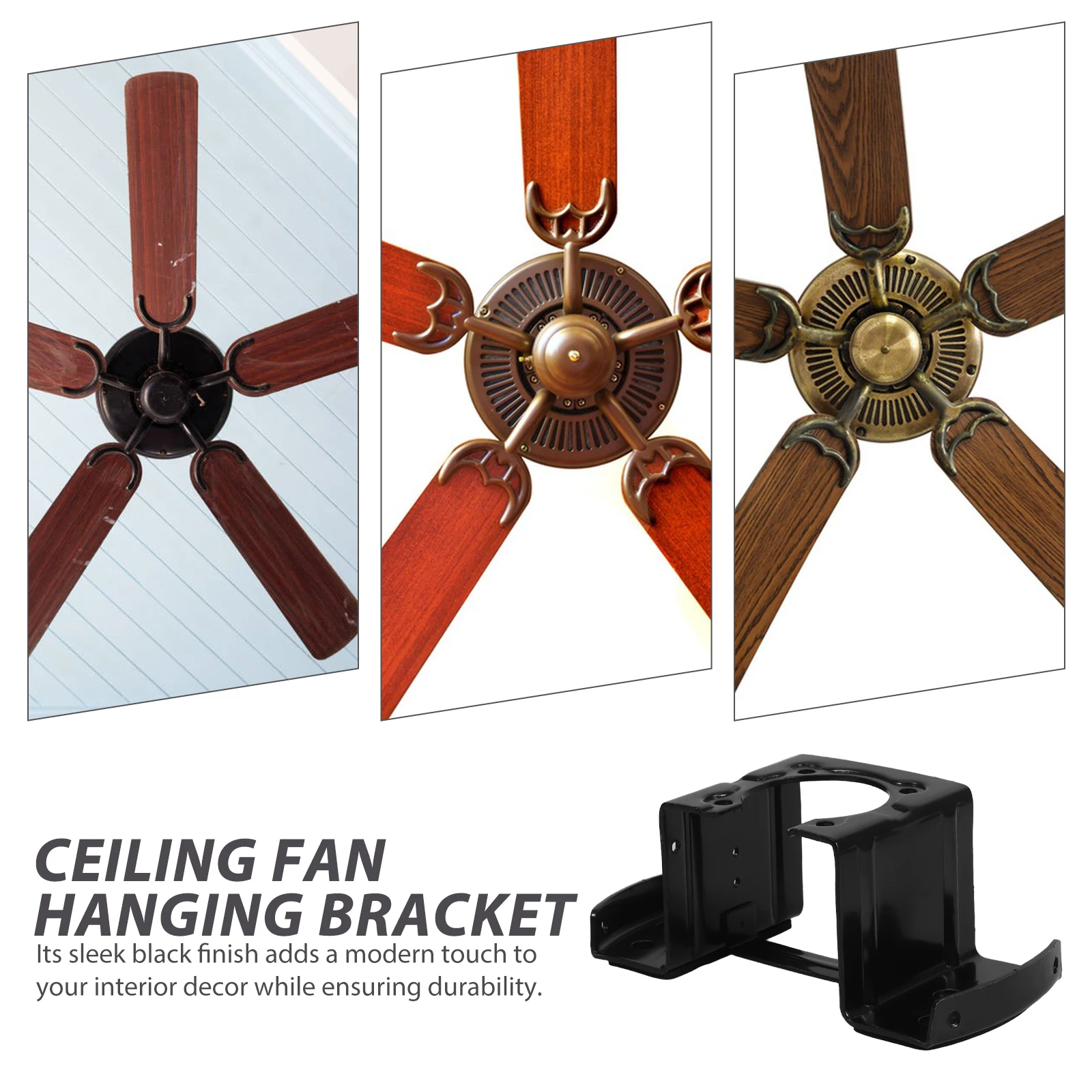 

Electric Mounting Bracket Black Easy Installation Durable Stable Office Home Use Ceiling Fan Installation Kits Ceiling Fan