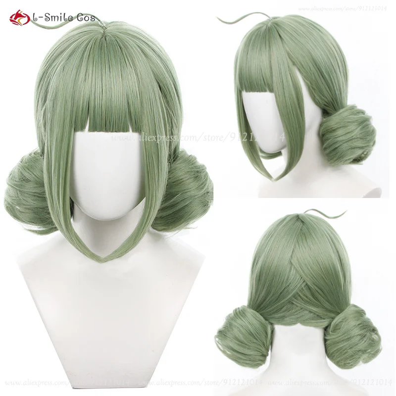 

Anime Araga Kiwi Cosplay Wig 35cm Short Green Wig Heat Resistant Synthetic Hair Halloween Party Women Wig + Wig Cap