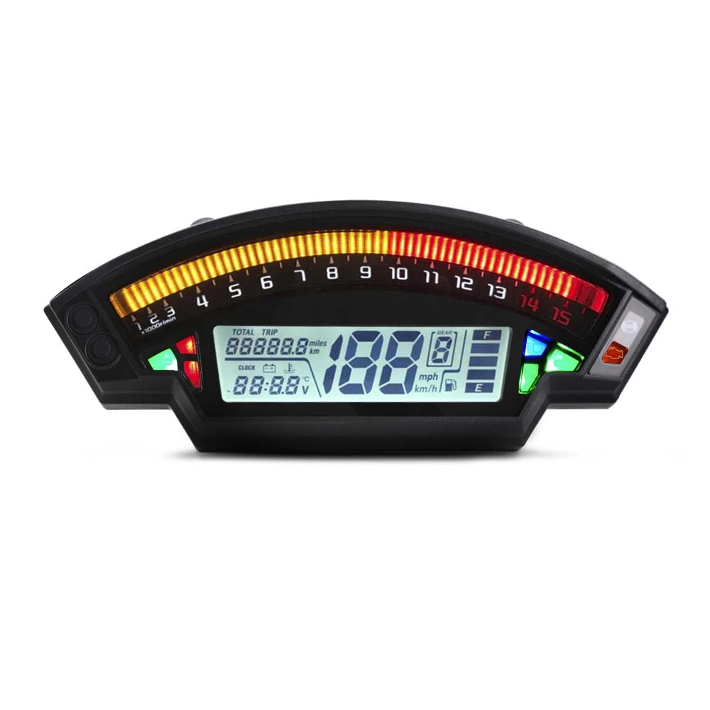 

Universal 14000RPM 6 Gear Motorcycle Meter LCD Digital Odometer Speedometer for R1,2,4 Cylinders Meter