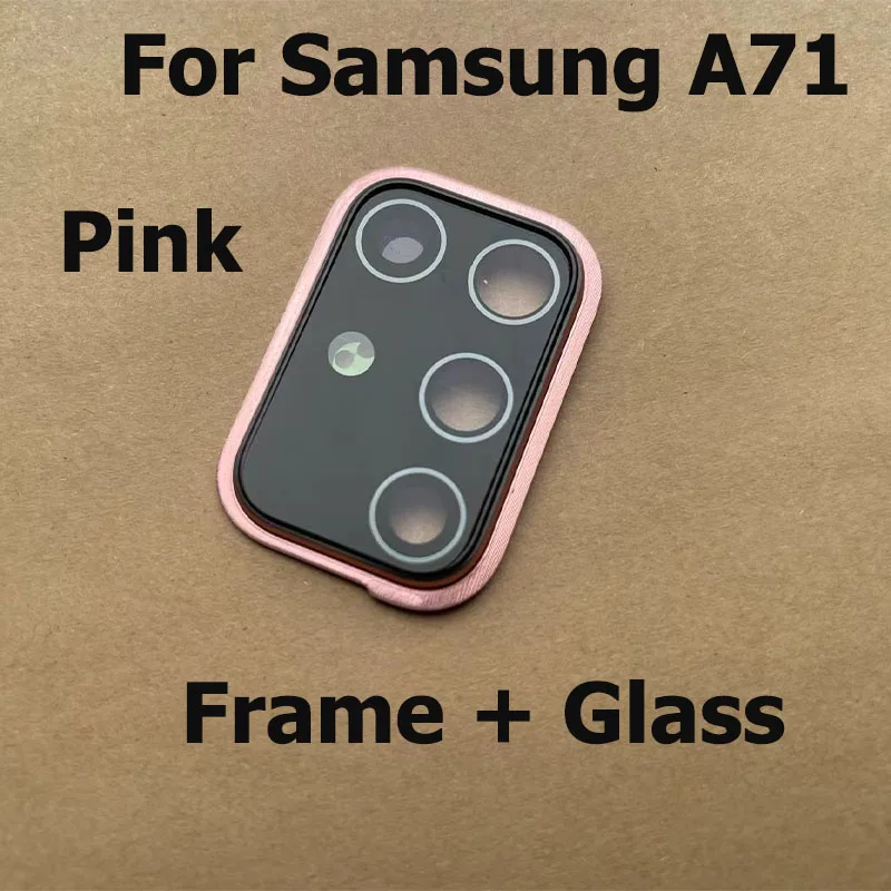 Rear Back Camera Glass Lens Cover Camera Lens Glass + Frame Holder For Samsung Galaxy A71 Replacement