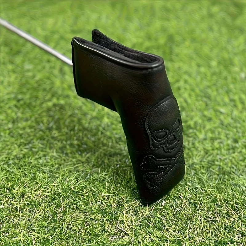 1 Black Golf Head Cover with Skull Design - Durable Synthetic Scratch Resistant Protective Cover image 2