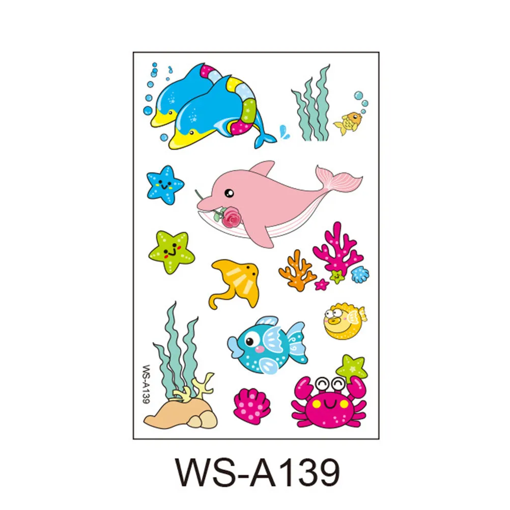 

Ocean Temporary Tattoos Waterproof Safe Party Stickers Cartoon Animal Design Disposable Fun Decorations