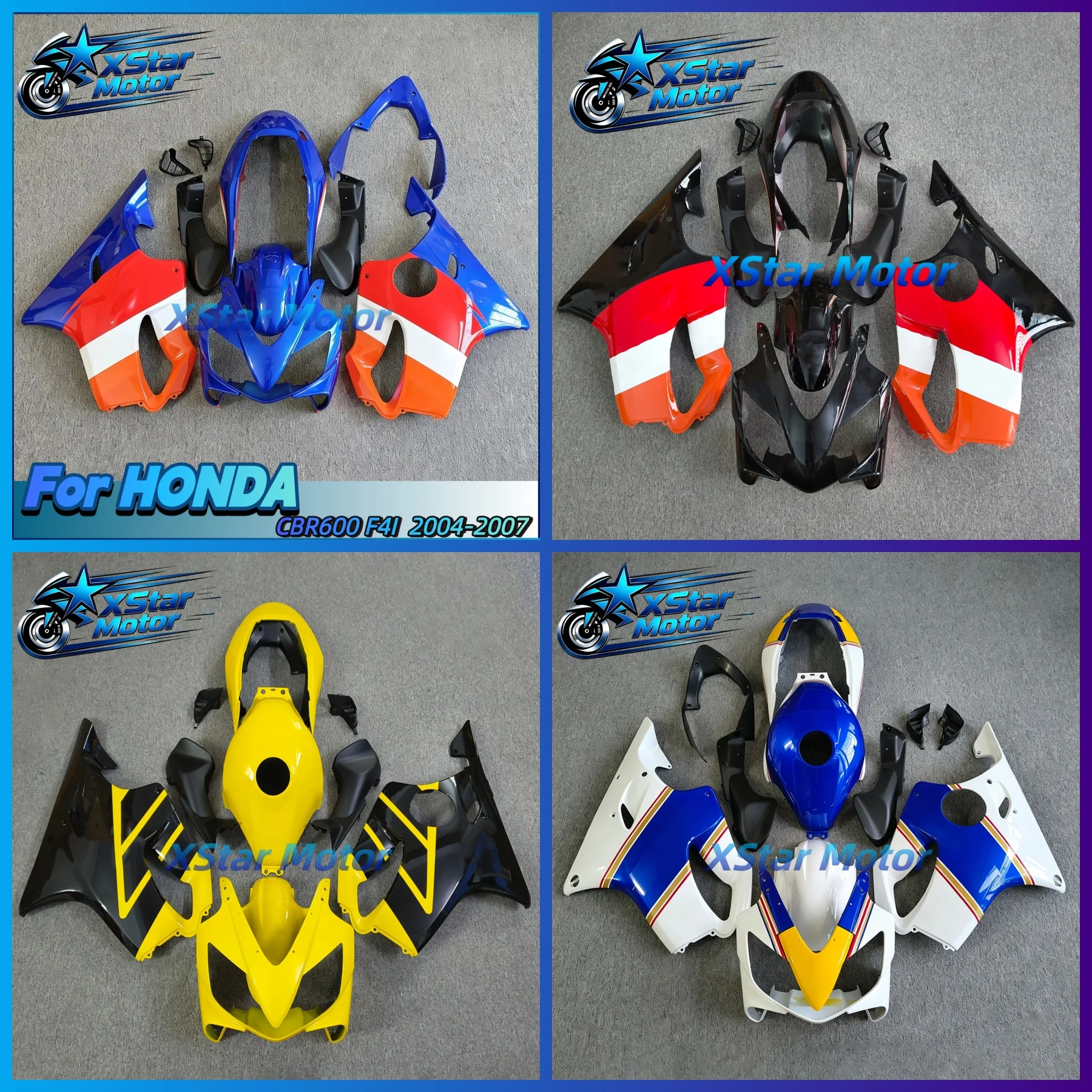 Set Motorcycle Fairing Kit ABS Plastic Injection Bodykits Full Bodywork Cover For CBR600F4I CBR 600 F4I 2004 2005 2006 2007