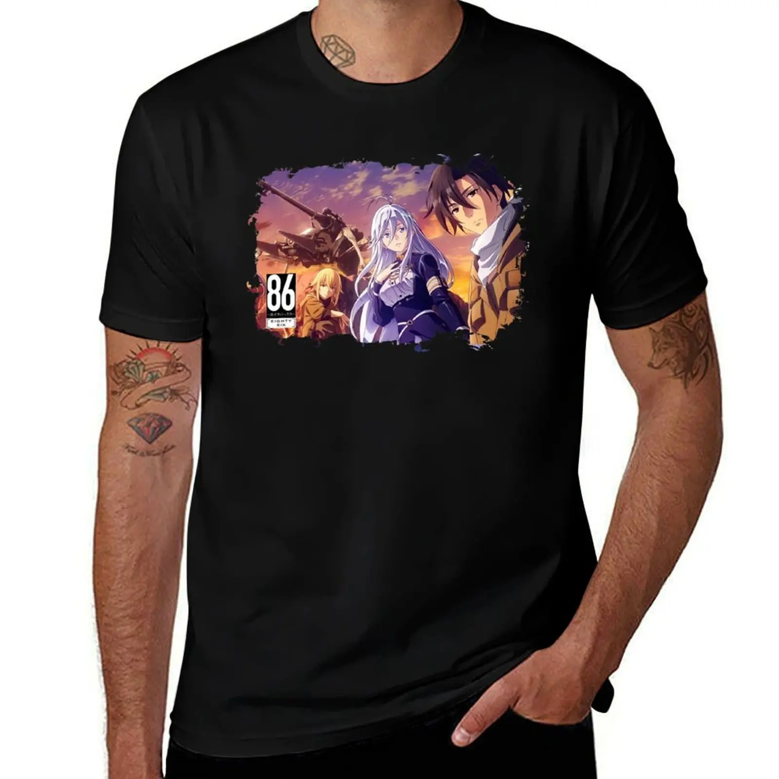 Shinei Nozen and Anju Emma 86 Eighty Six T-Shirt man t shirts for men T-Shirt