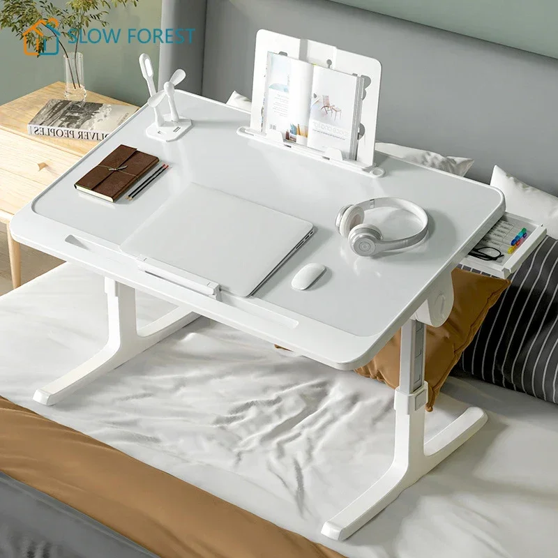 Laptop Desk for Bed, Height Adjustable Laptop Bed Desk with Drawer, Extra Large Foldable Lap Desk Small Computer Table