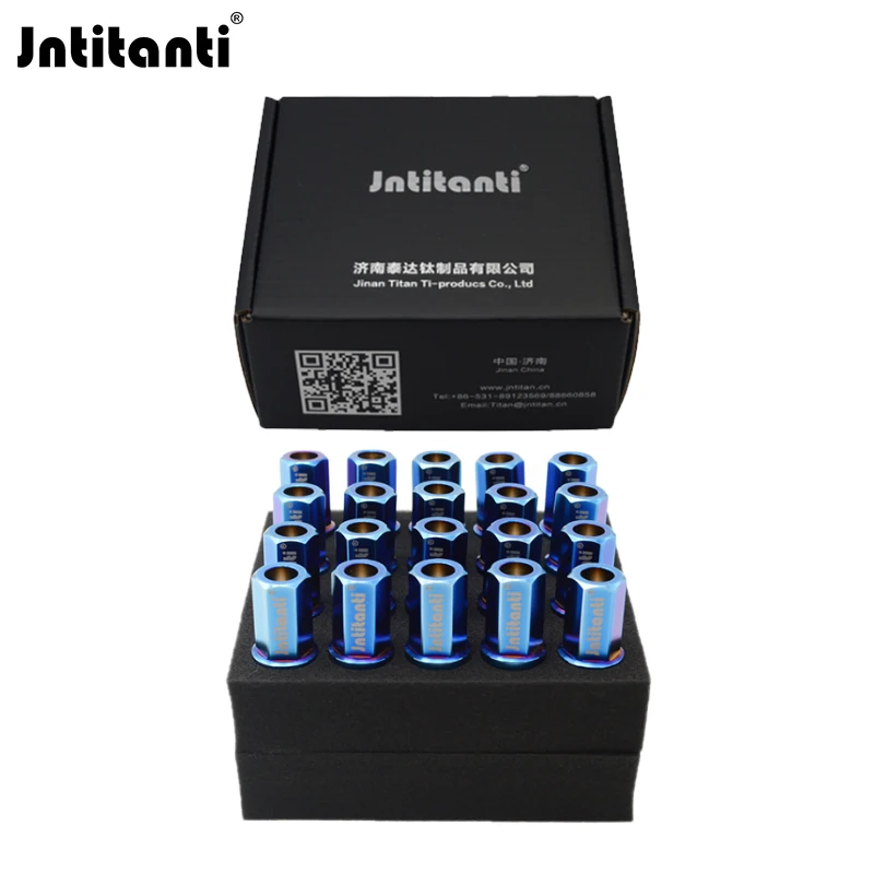 Jntitanti Long Head 10ps/20ps Wheel Bolt M14*1.25*28-45mm Burnt Blue Cone Seat Gr.5 Titanium Hub Bolt for BMW MINI
