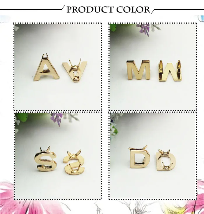 5 Stücke DIY Englisch 26 Buchstaben Metallnieten Klaue Nieten Für Taschen Kleidung Hüte Leder Dekor Alphabete Klaue Niet Handgemachte Handwerk – Detail 29