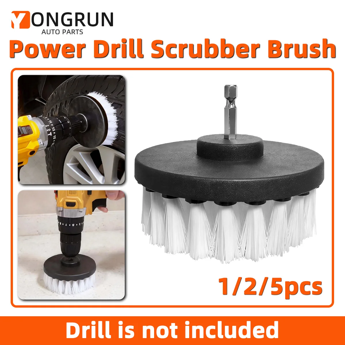 YONGRUN Drill Brush Set Power Scrubber Wash Cleaning Brushes Tool Kit For Grout Floor Tub Shower Tile Bathroom Kitchen Surface