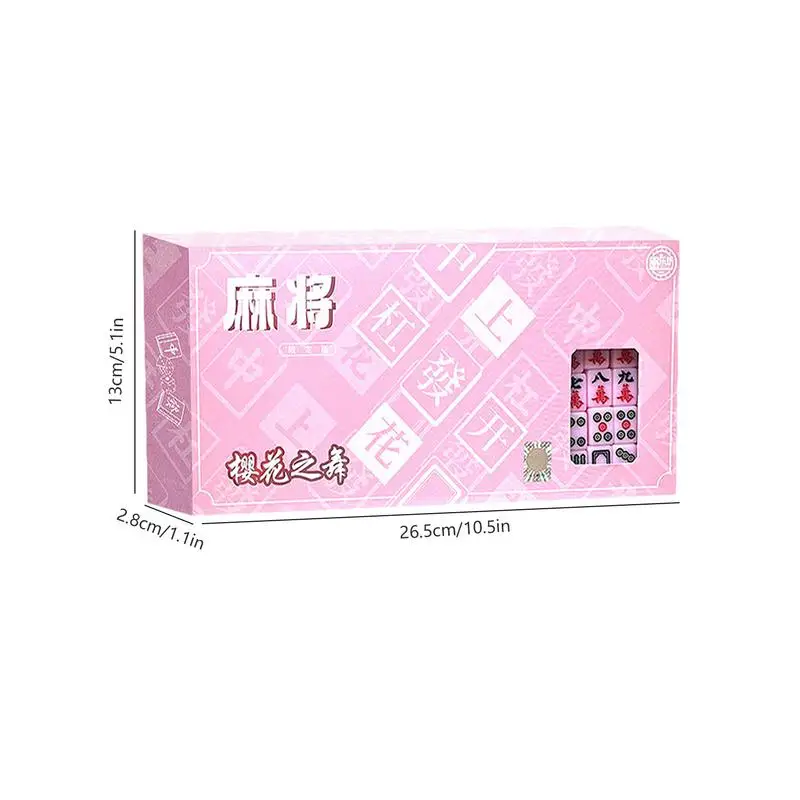 Mini Mahjong Set Professional Chinese Mahjong Portable Chinese Traditional Board Game Multiplayer Play Game For Holiday Party