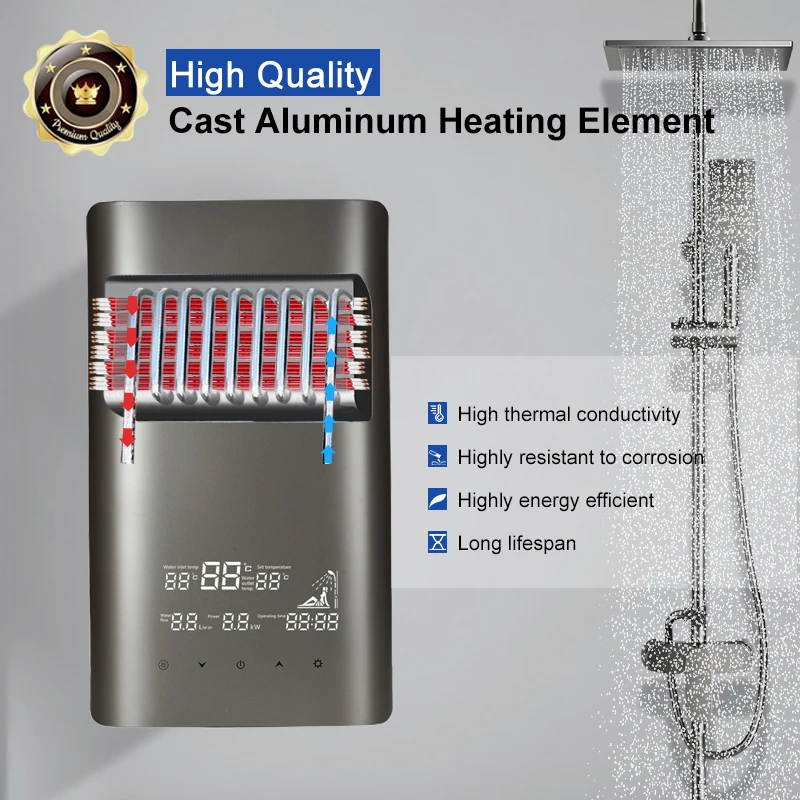 Customized 380V 12-24kW Whole House Commercial Central 3 Phase Instant Electric Water Heater Tankless Shower Geyser Salon Spa