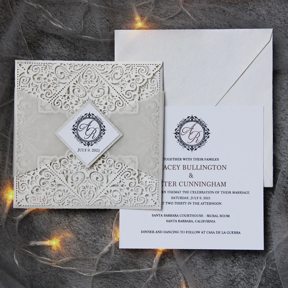 

Eco-Friendly Paper Forest Natural Style Wedding Invitation Cards save the Date Couples Invitation