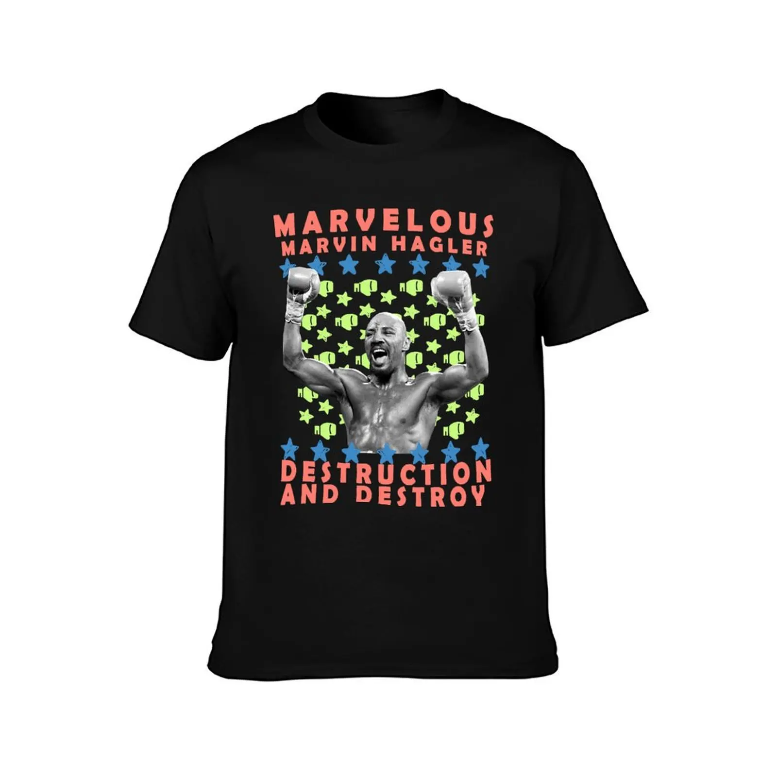 Funny Gift Marvelous Marvin Hagler Destruction And Destroy Cute Gifts T-Shirt Essential Solid Color T-Shirt