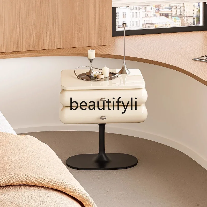 

zzqItalian minimalist cream wind bedside table, bedroom storage cabinet, sofa side table