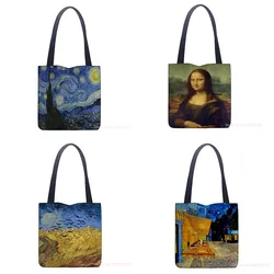 New Van Gogh Oil Painting Tote Bag Retro Art Fashion Travel Bag Women Portable Eco Shopping High Quality Foldable Handbag Ladies