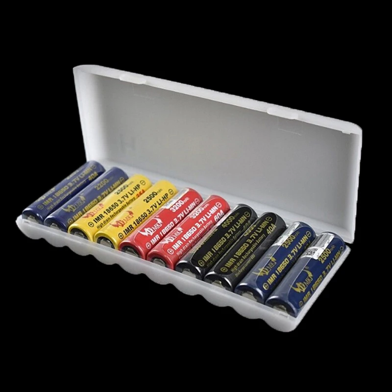 1PC 10X18650 Battery Holder Case 18650 Storage Box Holder Hard Case Cover Battery Holder Organizer Container