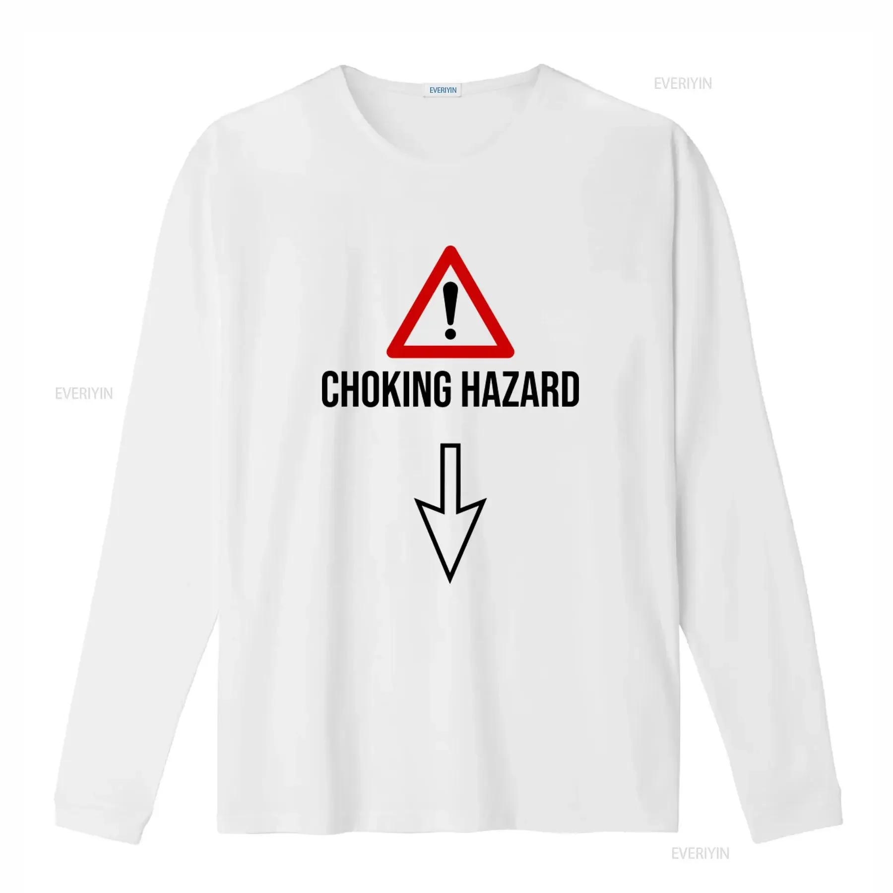 Choking Hazard Warning Sign Offensive Funny T shirts for Shirt vintage Washed designer clothes Slightly Stretched homme