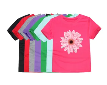 Girls Cotton Flower Print T-Shirt 1