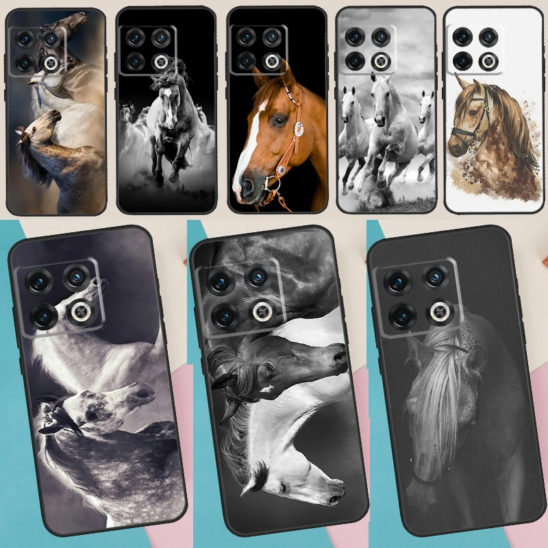 Funda para OnePlus Nord CE 5 2 3 4 Lite N20 N30 OnePlus 15 15R 10T 12R 13R 13 12 10 Pro con diseño de caballo, potro y pollito