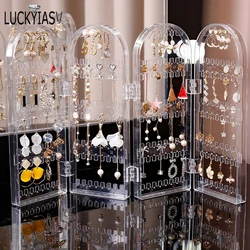 120/180/240/360 Holes Plastic Earrings Studs Display Rack Folding Earring Jewelry Display Stand Holder Showcase Storage Box