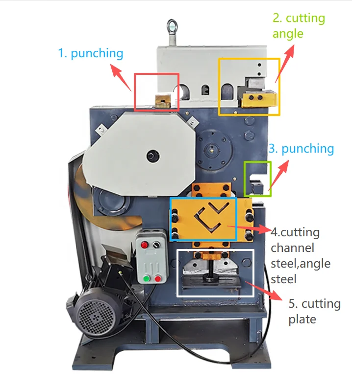 Commercial Angle Steel Hydraulic Multi-purpose Combined Punching And Angle Iron Shearing Machine Ironworker Machine