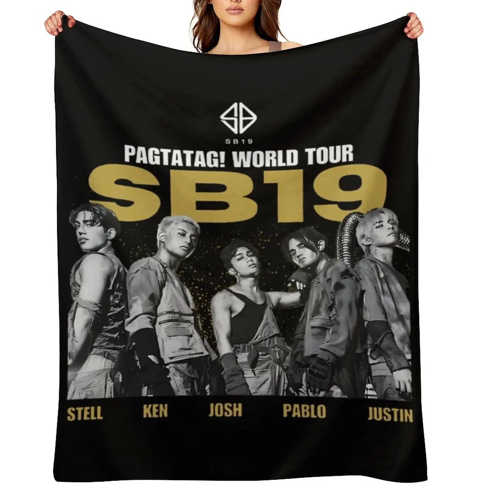 

SB19 World Tour Throw Blanket warm for winter Blankets For Sofas Heavy Luxury Throw Blankets
