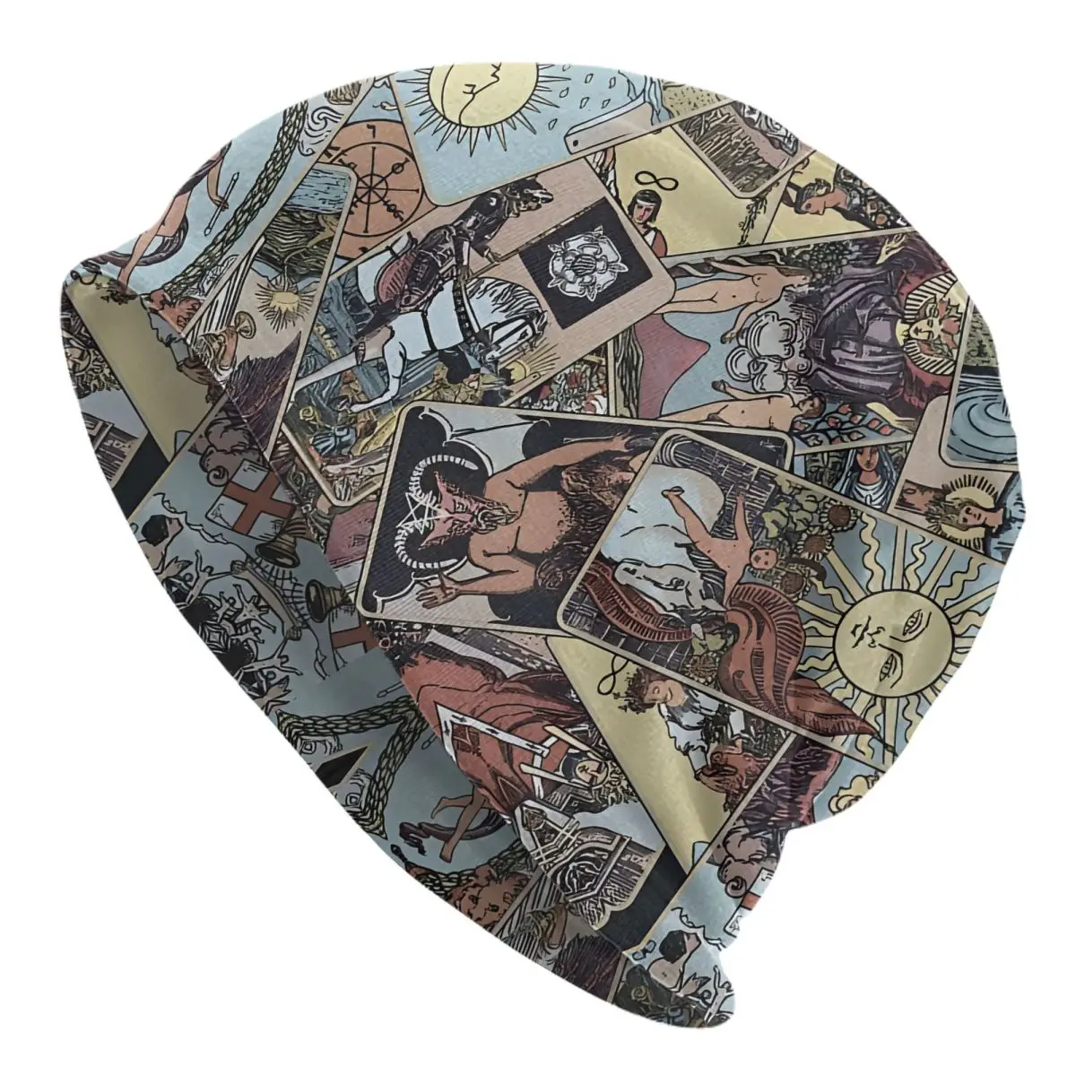 Tarot Cards (4) Washed Thin Bonnet Outdoor Casual Beanies Protection Men Women Hats