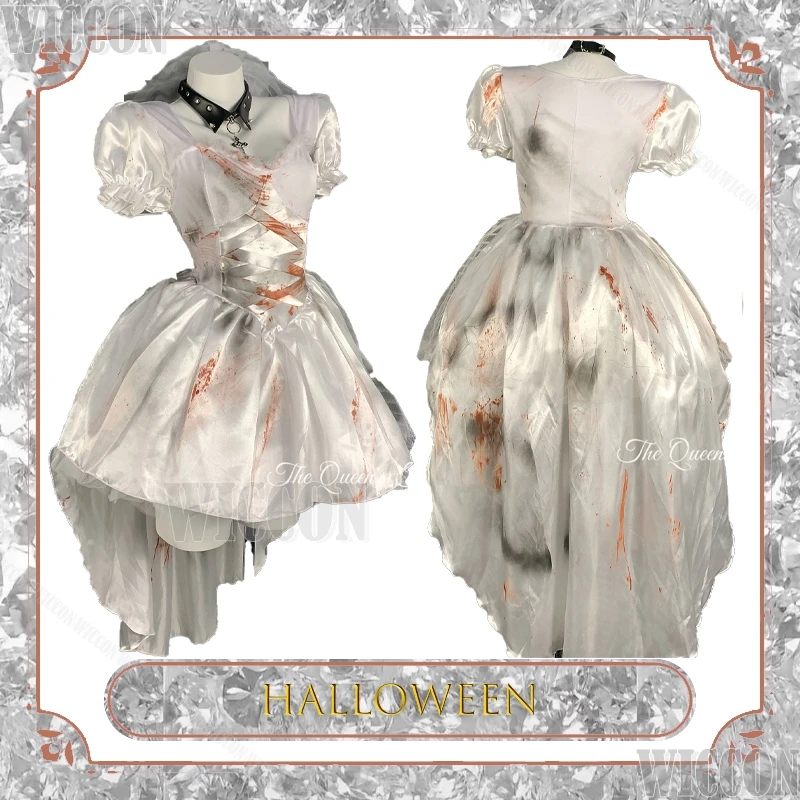 

Ghost Bride Halloween Gothic Lolita Dress Dark Aesthetic Y2K Anime Character Cosplay Comic Con Witch Party Dresses Uniform Role