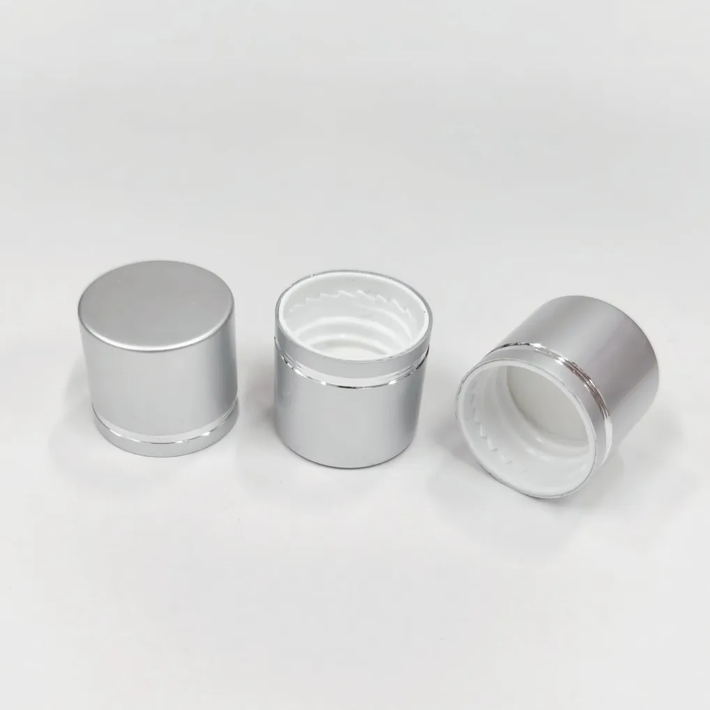 18/410 20/410 24-410 28-410 Silver Metal Non Dispensing aluminum screw Cap, plastic screw Child resistant lid flip top caps 10pc