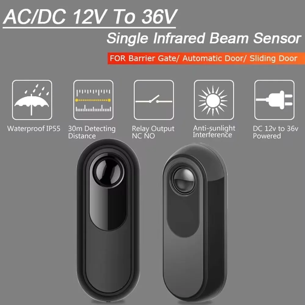 Security Grade IR Beam Detector - 12-36V DC IP65 Rated 40M Long-Range Anti-Tamper Sensor for Perimeter Protection