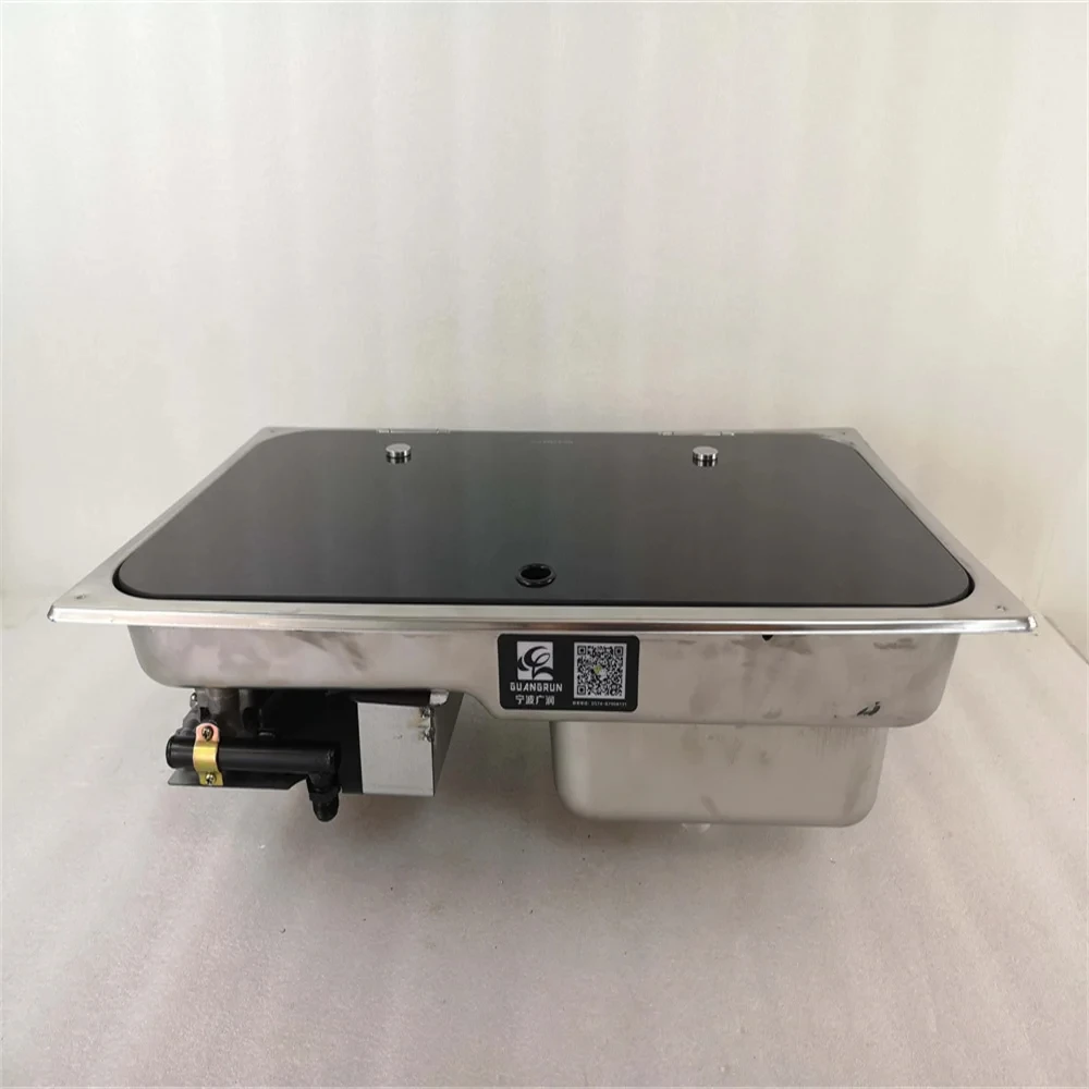 1 Burner Gas Stove Hob Sink Comb Glass Lid 536*318*146/120mm Boat Caravan GR-903  sail boat accessories