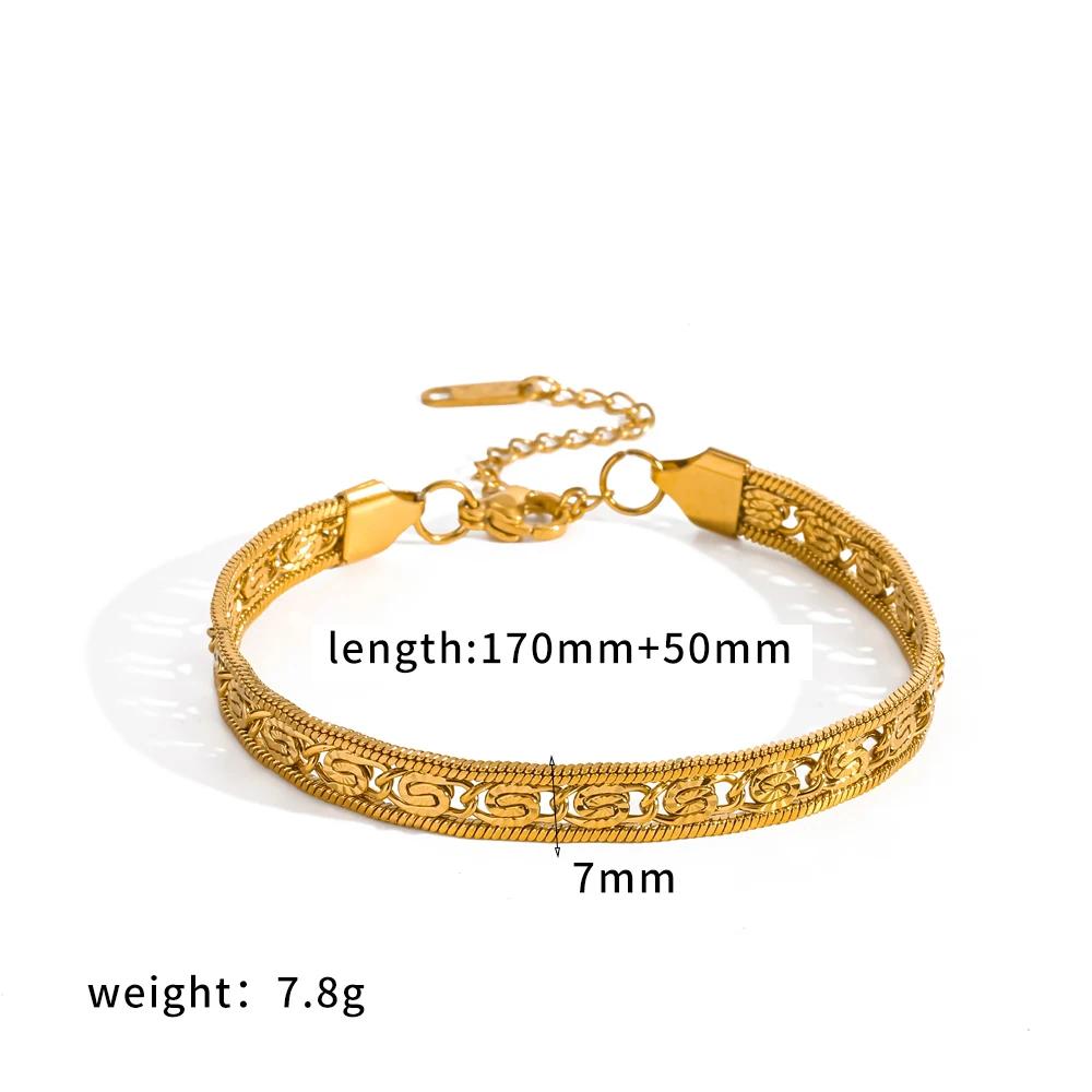 Modisches Edelstahl-Zirkon-Kettenarmband in Goldfarbe, wasserdicht, alltagstauglicher Schmuck, exquisites Luxusgeschenk – Detail 6